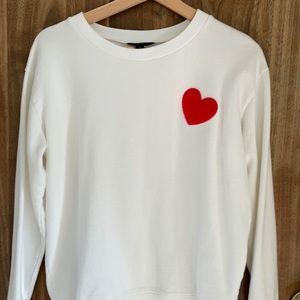 J.Crew Embroidered Heart Crewneck